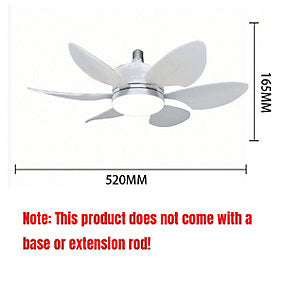 Bextsrack Ventilador de Techo Iluminación Tricolor 3 Velocidades 52 cm - Imagen 2