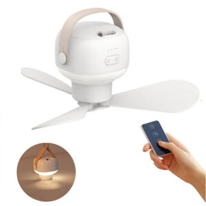 Bextsrack Ventilador de Techo USB Recargable LED 3 Velocidades