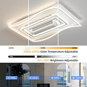 Bextsrack Ventilador de Techo Sin Aspas LED 180W 105×65 cm - Imagen 3