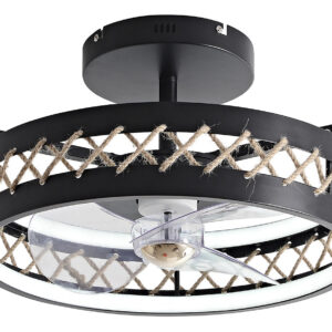 Purline Ventilador de Techo LED con Acabado de Cuerda