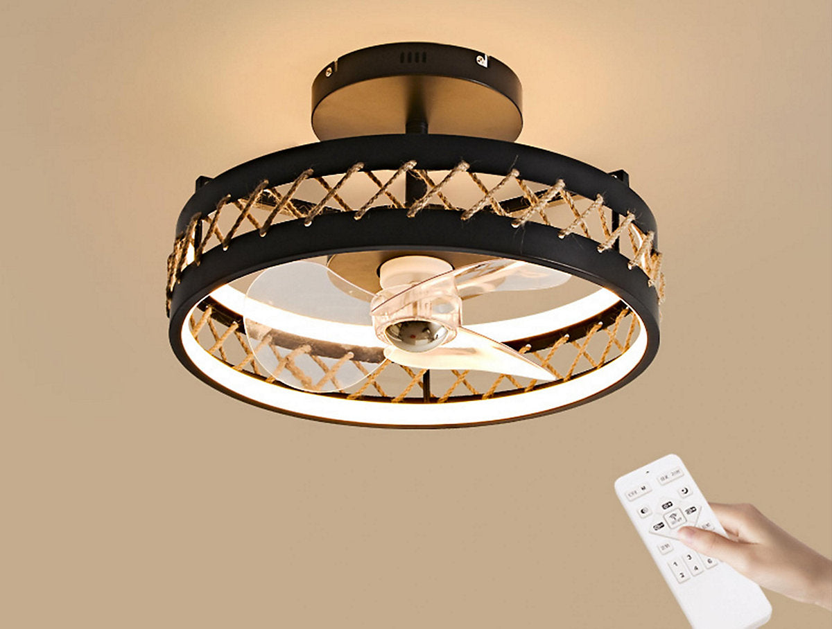 Purline Ventilador de Techo LED con Acabado de Cuerda - Imagen 5