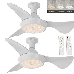 Bextsrack Ventilador de Techo 30W Luz, 3 Velocidades, Pack 2