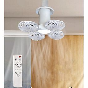 Mini ventilador LED E27 con mando a distancia, plegable, 3 velocidades, 14x15 cm - Imagen 4