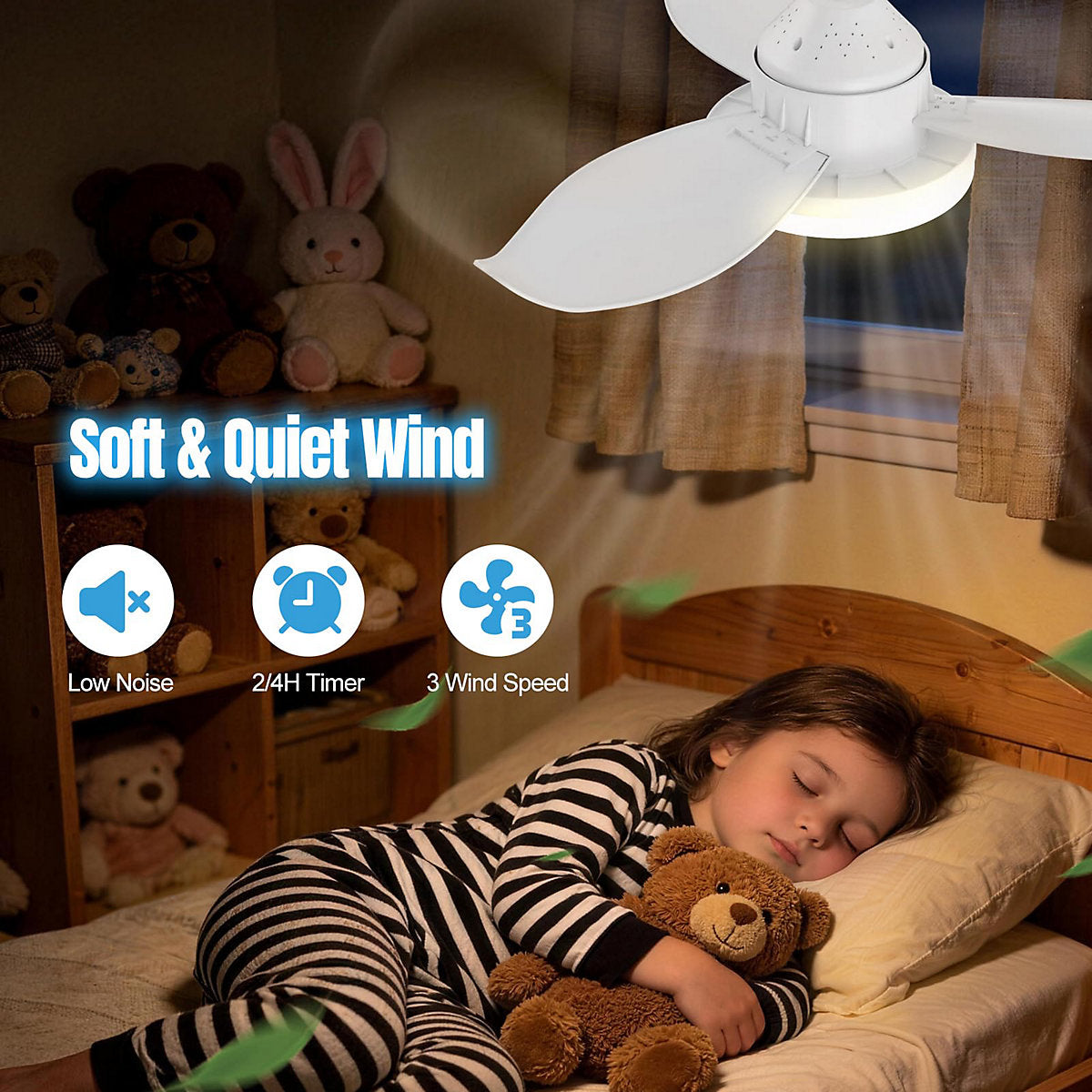 Ventilador Techo Luminoso Moderno 91,5 cm Tricolor Con Control Remoto E27 - Imagen 7