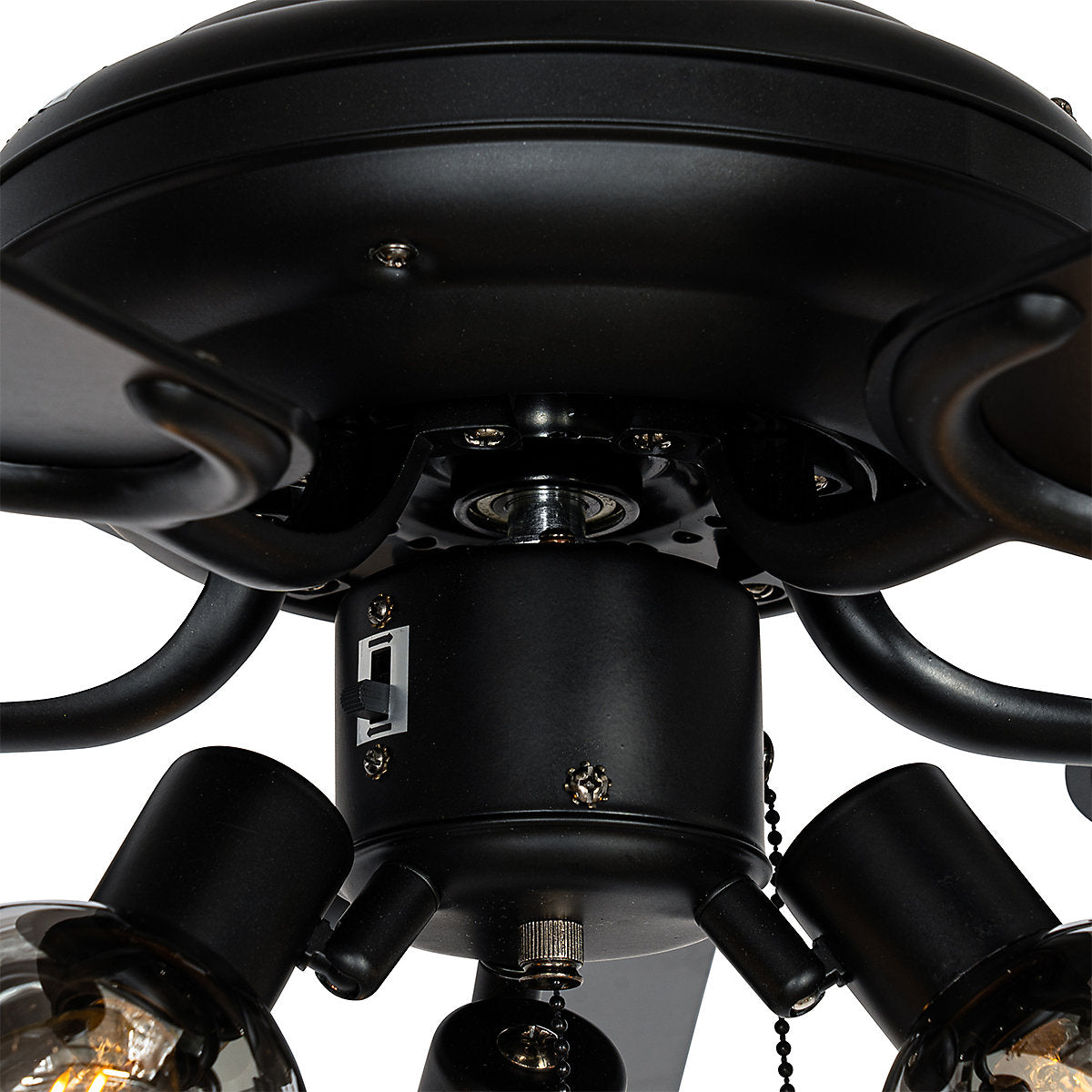 Ventilador de Techo Negro con Madera 3 Luces Mistral Vidro - Imagen 9